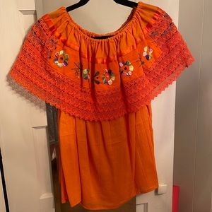 Off the shoulder Mexican style top